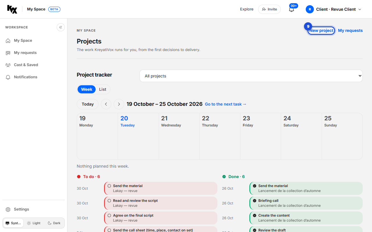 Step 9: Start a project