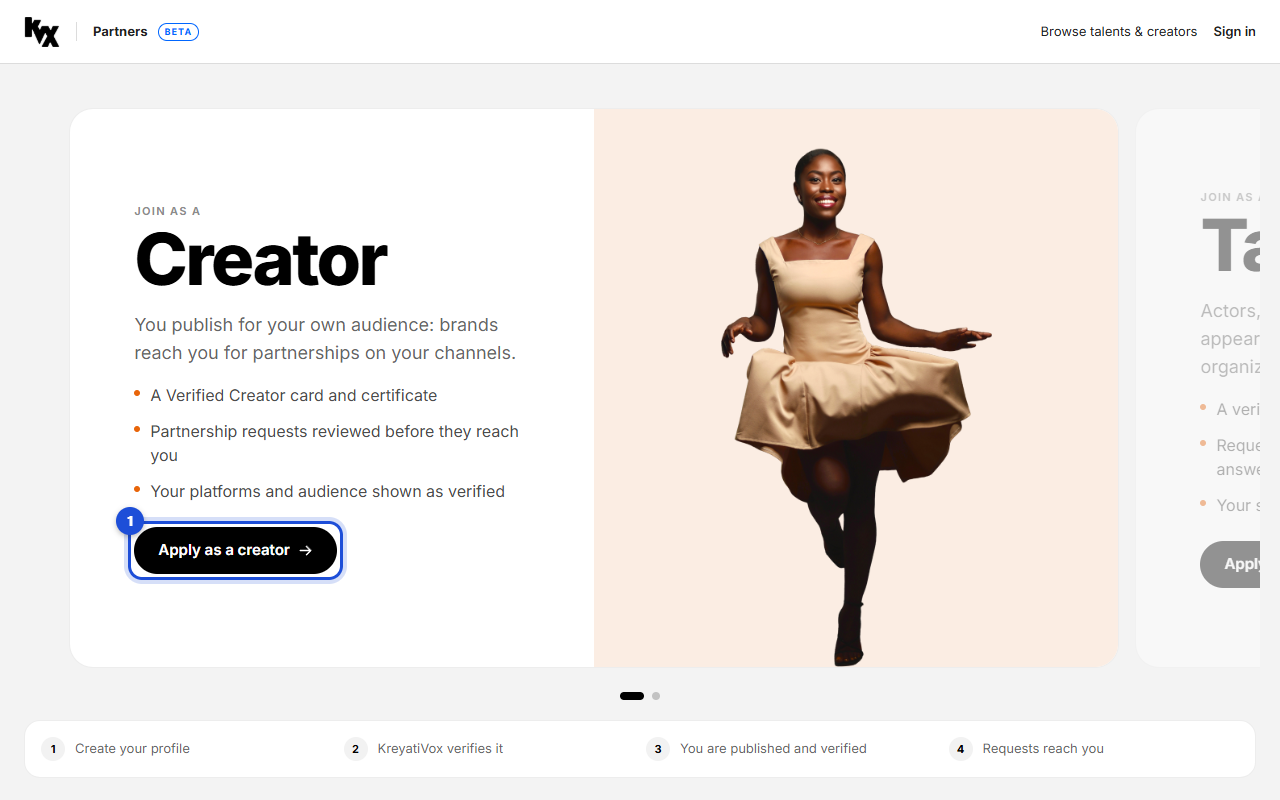 Step 1: Join on KreyatiVox Partners
