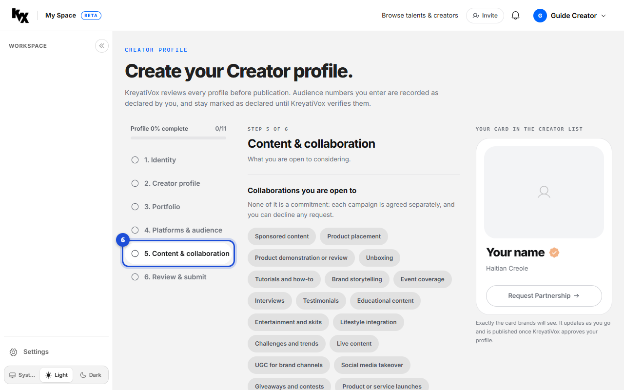 Step 6: Content & collaboration