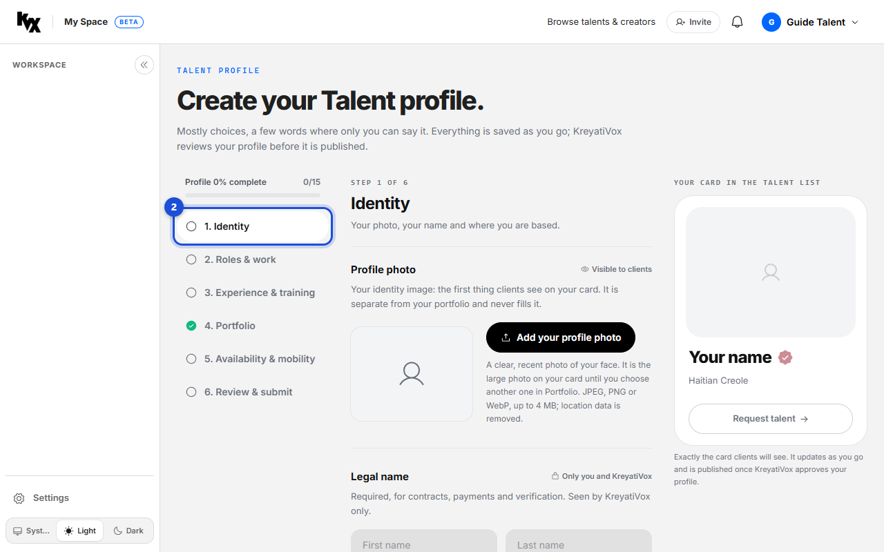 Step 2: Identity